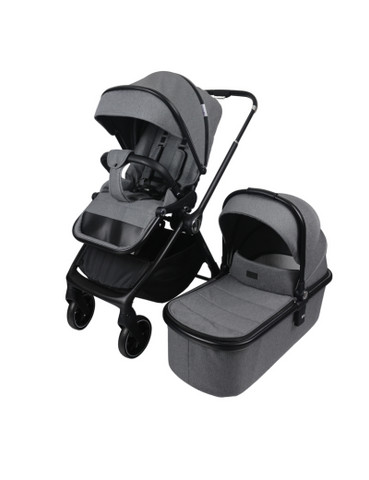 Aziz Babyparadies 3-in-1-Kinderwagen-Set für Babys von 0–3 Jahren, Kinderwagen für den Außenbereich (Dunkelgrau)