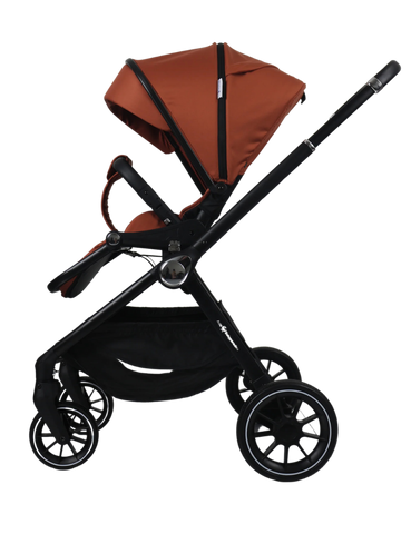 Aziz Babyparadies Luxury Travel System Baby Stroller 3-in-1  Carrycot and Car Seat  (Orange)