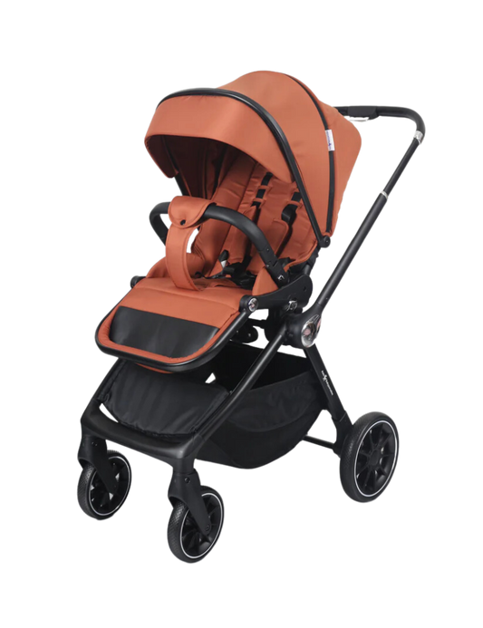 Aziz Babyparadies Luxury Travel System Baby Stroller 3-in-1  Carrycot and Car Seat  (Orange)