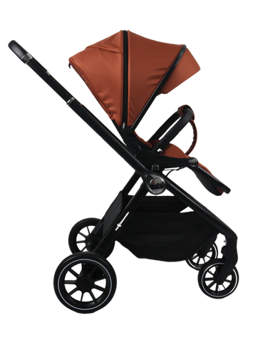 Aziz Babyparadies Luxury Travel System Baby Stroller 3-in-1  Carrycot and Car Seat  (Orange)