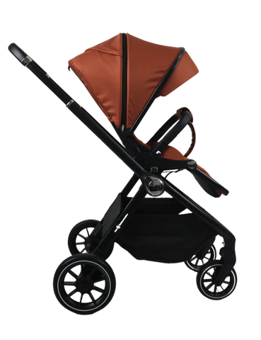 Aziz Babyparadies Luxury Travel System Baby Stroller 3-in-1  Carrycot and Car Seat  (Orange)